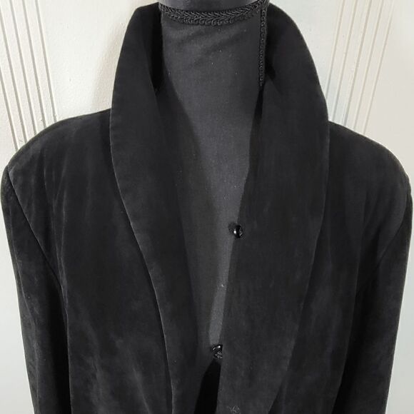 Pamela McCoy Black Sueded Leather Jacket - Picture 10 of 12